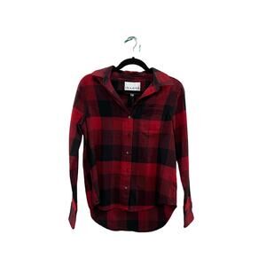 BNWT Lola River Flannel Top in Scarlet Red & Black